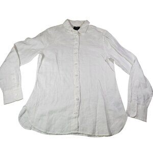 J. Crew Baird McNutt White Irish Linen Wren Slim Fit Button Down Shirt Size 4